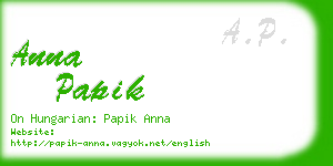 anna papik business card